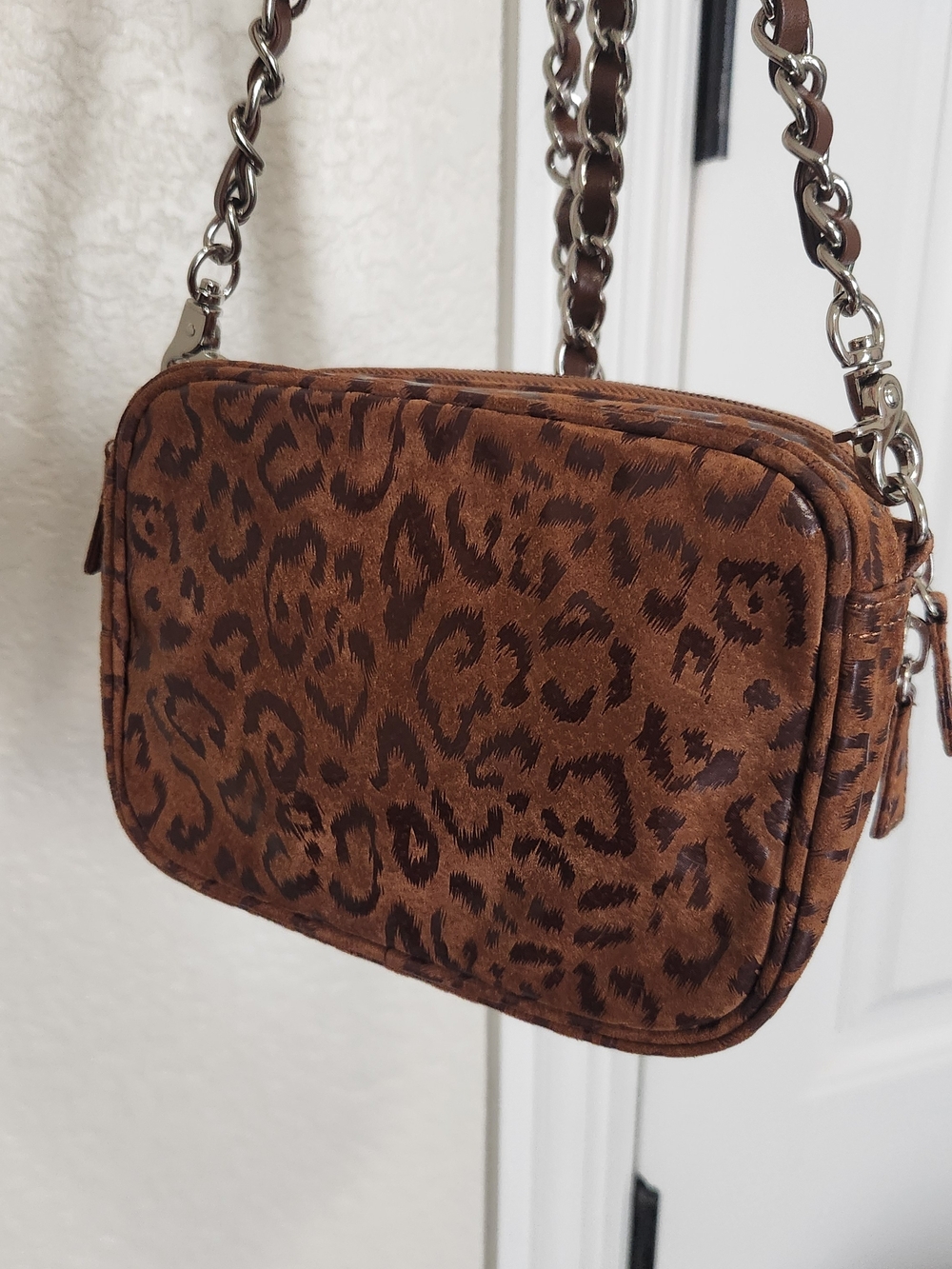 Brown Leopard Print Crossbody Bag